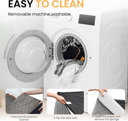 Dog Car Seat for Medium Dog, Booster Seat for Dogs Under 55lb, Elevated Pet Seat with Pocket, Anti-Slip Bed for Car, Perfect for Back Seat & Trunk with 2 Safety Leashes (Black/Grey, Large)