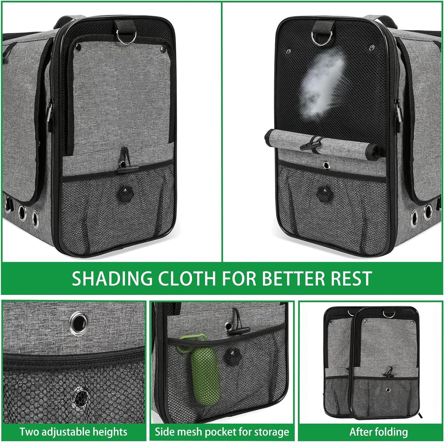 Bird Carrier Bag Bird Travel Cage with Stand, Lightweight Backpack for Parrot, Large Portable Bird Travel Bag, Pet Transparent Breathable Travel Cage