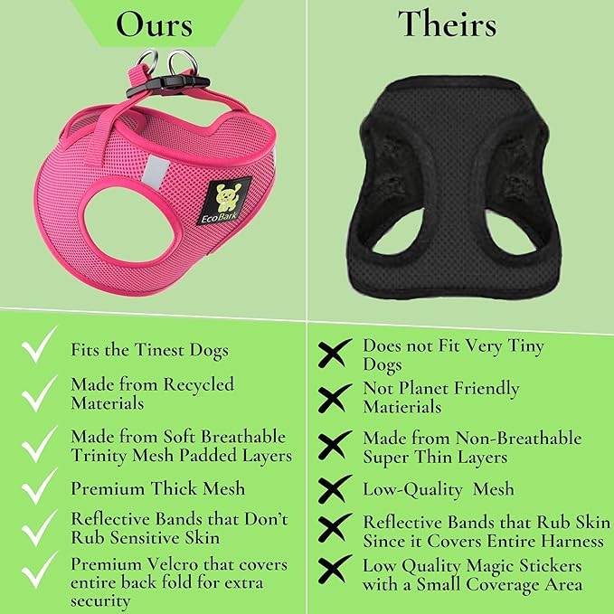 EcoBark Step in Dog Harness - Reflective Wrap Around Body Halter Vest - Soft Mesh Harness (Beige Plaid)