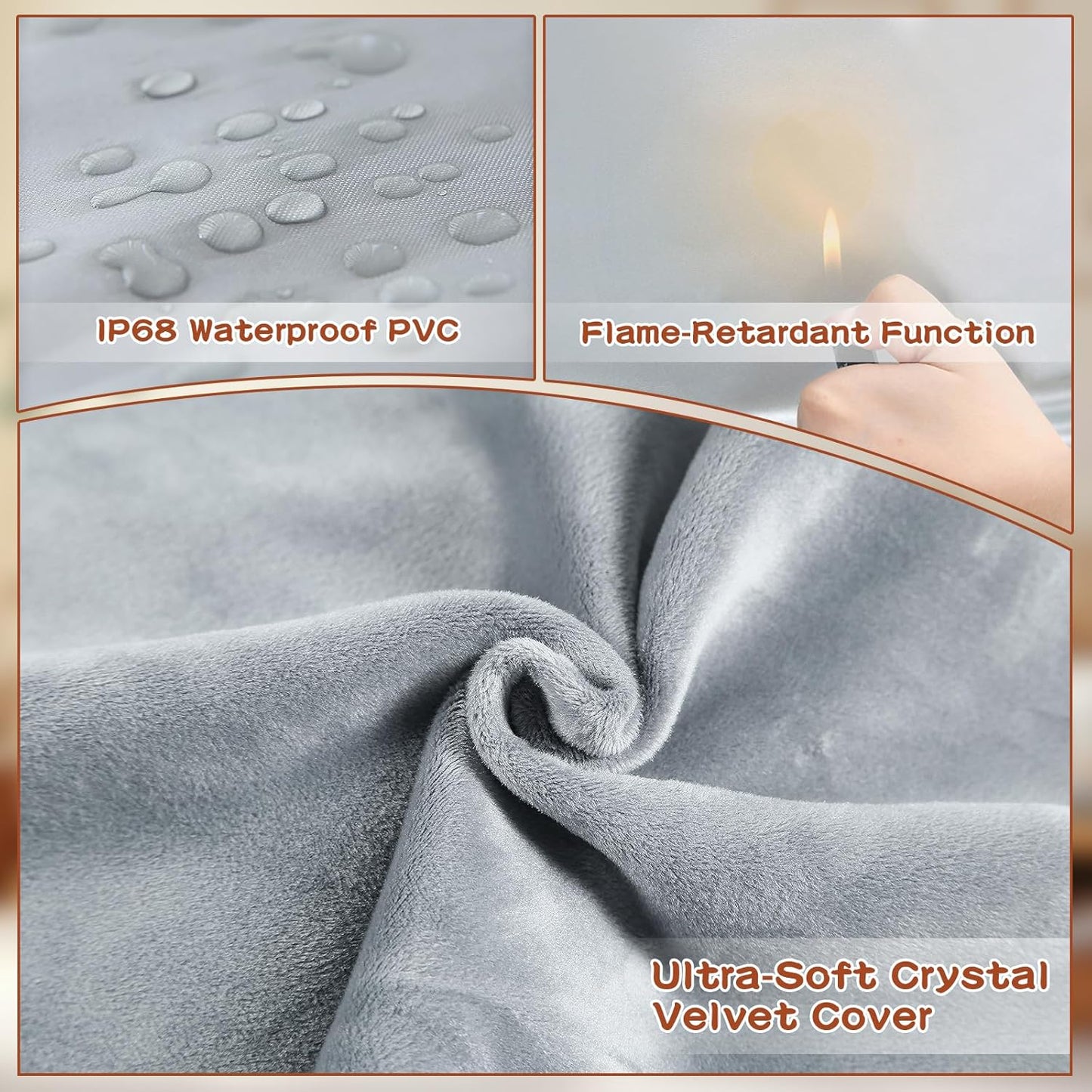 Large Pet Heating Pads for Dogs & Cats Outdoor, 47.2*27.6inches Dog Cat Heating Pad Bed Outdoor Waterprooof, Warming Heated Cat Dog Bed Blanket Outside, Heated Pet Mat, Gifts for Cats Dogs in Winter