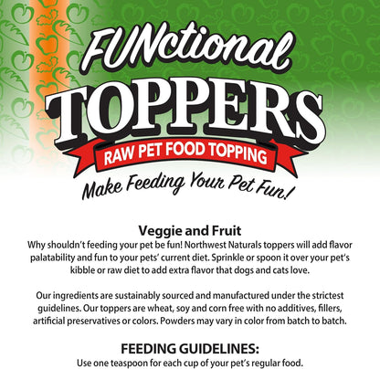 Northwest Naturals Freeze-Dried Veggie & Fruit Functional Topper - for Dogs & Cats - Healthy, Limited, Human Grade Ingredients, All Natural, Proudly Made in USA, 5 Oz (Pack of 2)