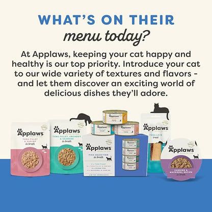 Applaws Natural Wet Cat Food in Gravy, Limited and Natural Ingredients, High Protein with No Artificial Additives, Fish Selection in Gravy (12 x 5.5oz Cans)