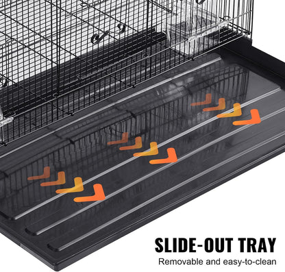 VEVOR 30 Inch Flight Bird Cage, Stackable Bird Cage Parakeet Cage with Slide-Out Tray and Handle, Small Parrots Birdcage for Cockatiels Budgies Conure Macaw Finch Lovebirds Canaries Pigeons