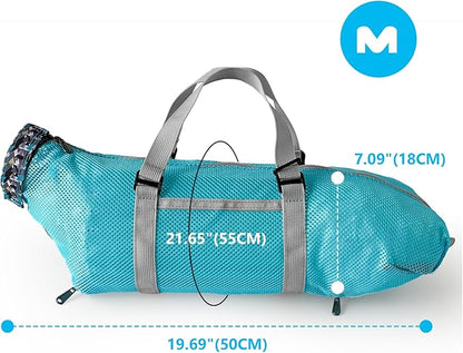Cinf Cat Bathing Bag(Free Muzzle) Breathable Mesh Anti Scratch Adjustable Cat Grooming Bag for Nail Trimming, Bathing Soft Cat Washing Bag(Light Blue) M