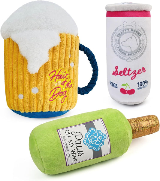 Prime Pets Dog Toys for Large Dogs, 3 Pack, Plush Squeaky Dog Toy, Pet Toy for Small Medium Large Dogs, Stuffed Puppy Chew Toys