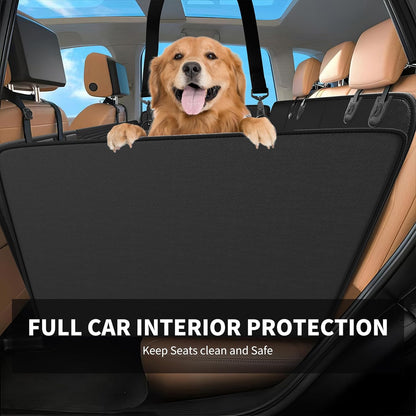 Back Seat Extender for Dogs,Hard Bottom Car Seat Cover,100% Waterproof 600D Heavy Durable Scratchproof Leather Car Dog Cover Back Seat,Non Slip Easy Clean Car Seat Protector,with Storage Bag
