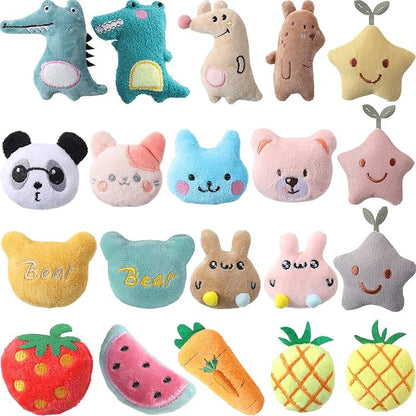 Gejoy 20 Pieces Catnip Toys for Indoor Cat Plush Kitten Cat Chew Toys Catnip Kitten Entertaining Interactive Dolls(Lovely)