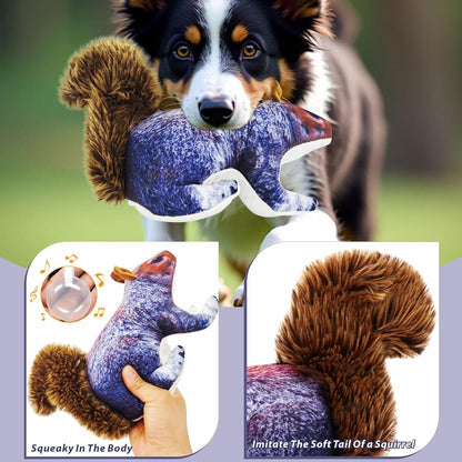 Dog Toy Squirrel, Squeaky with Soft Fabric for Small, Medium, and Large Dogs Daily Companionship, Training Reward Gift