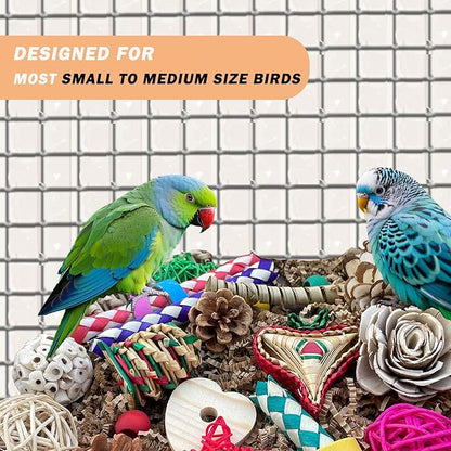 Bird Foraging & Bird Shredding Toys Box,Natural Chewing and Foraging Toys for Cockatiels,Parakeets,Conures,Love Birds & Small to Medium Parrots