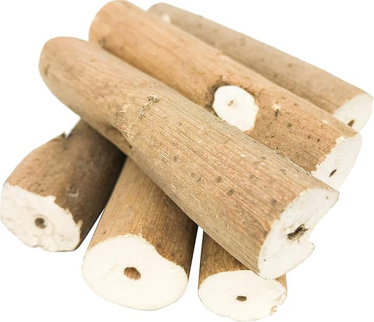 Bonka Bird Toys 1211 Pk6 Natural Bark Sola Sticks, 6-Pack, 3" Long, 1.25" Diameter, Soft Chew and Foraging Toy for Birds, Parrots, Parakeets, Cockatiels, Lightweight, Natural, Safe, Eco-Friendly