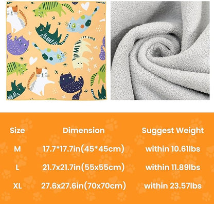 27.6" X27.6" Versatile Cat Grooming Wrap for Cutting Nails Self-Adherent Fabric Wrap for Cats Anti-Scratch Anti-Escape Grooming Bag Pet Tool