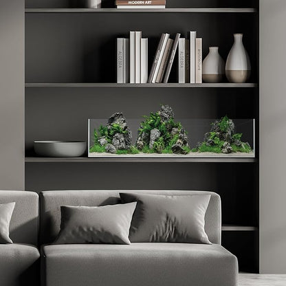 UNS Ultra Clear Rimless Tank - 11.8GAL | 45L - 35.43x7.87x9.84 | 90x20x25 CM, 6mm Glass Thickness, Leveling Mat Included - Low Iron, High Clarity Fish Tank w/ 45° Mitered Edge - [90B]