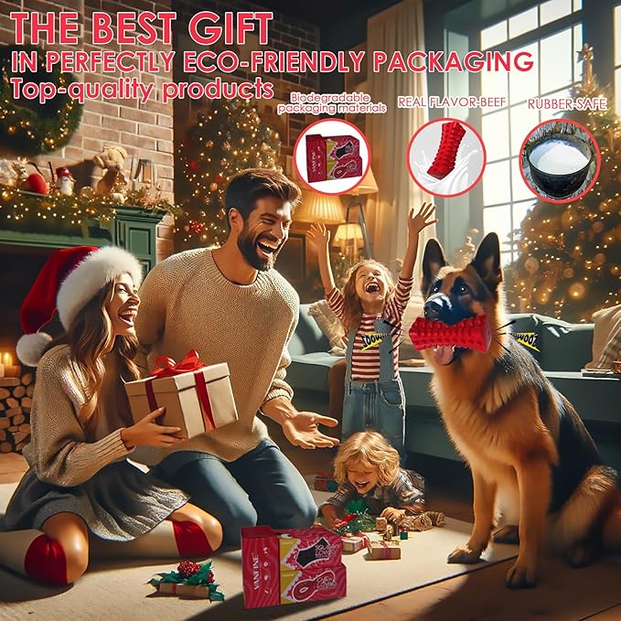 VANFINE Indestructible Squeaky Dog Toy – Tough Rubber Chew Toy for Aggressive Large Dogs, Durable and Safe for Interactive Play