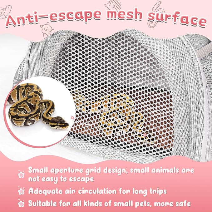 YUDODO Hamster Carrier Guinea Pig Carrier Bag Small Animal Sugar Glider Pouch Gerbil Hedgehog Portable Travel Carrier Outdoor Hangbag Flying Squirrel Rat Carrier Grey