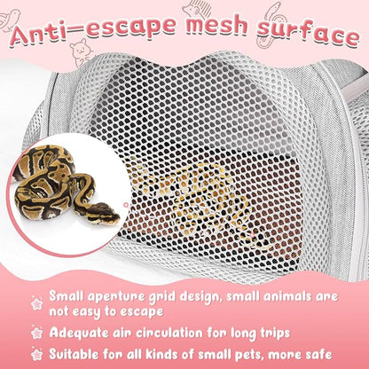 YUDODO Hamster Carrier Guinea Pig Carrier Bag Small Animal Sugar Glider Pouch Gerbil Hedgehog Portable Travel Carrier Outdoor Hangbag Flying Squirrel Rat Carrier Grey