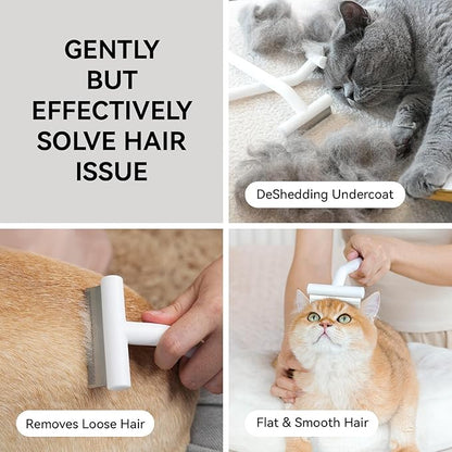 aumuca Pet Deshedding Tools for Short Haired Cats & Dogs, Dematting Deshedding Brush Cats Shedding Tool, Dog Undercoat Brush, Gently and Effectively Remove Loose Hair, Highly Deshedder Grooming Combs