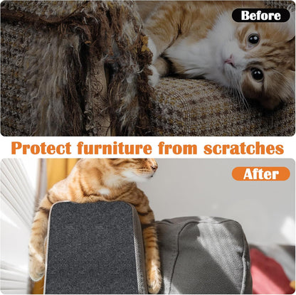 Cat Scratch Furniture Protector - 40" x 13.8" Trimmable Self-Adhesive Cats Claws Scratch Pads, DIY Cat Climbing Couch Protector for Scratch Post Cat Tree Replacement Indoor (Dark Gray)