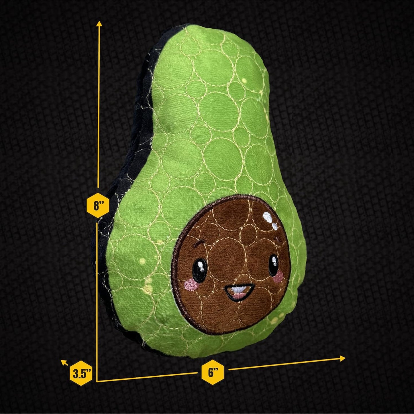 Bite Force - Durable & Strong Dog Toy Avocado Squeaker, Kevlar-Reinforced for Aggressive Chewers for Small Medium Large Dogs - Green.