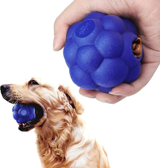 SuperChewy Tough Tumbler Ball Toy | Lifetime Replacement | Strong Natural Rubber | Smear Treats Inside to Excite Dogs | Ultra Durable Chewing Toy for Aggressive Chewers | for All Breeds