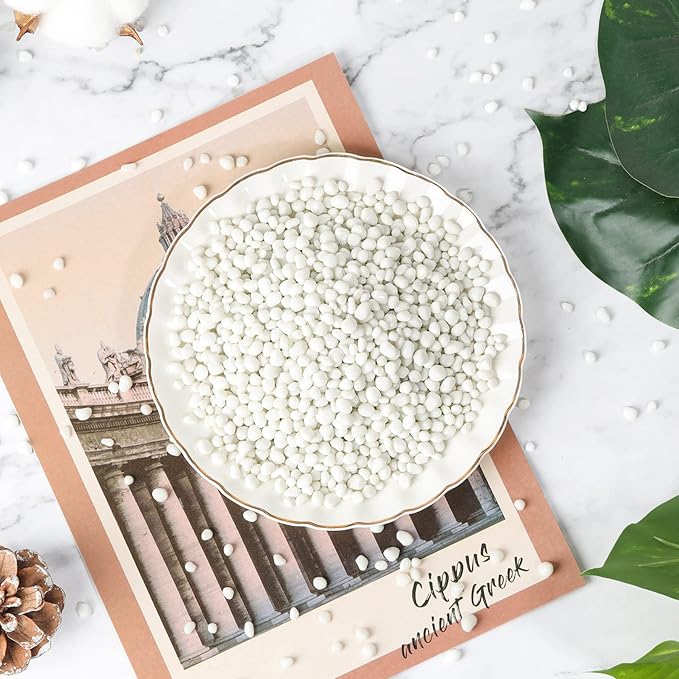 T4U Tumbled Chips Stones Crushed White Gravels 1 LB, Irregular Shaped Natural Rock Pebbles, DIY Polished Rocks for Potted Plant,Bonsai,Vase Fillers Aquarium Decoration, Aquarium Gravel Rocks