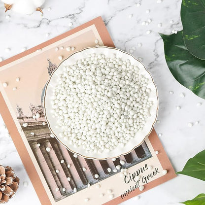 T4U Tumbled Chips Stones Crushed White Gravels 1 LB, Irregular Shaped Natural Rock Pebbles, DIY Polished Rocks for Potted Plant,Bonsai,Vase Fillers Aquarium Decoration, Aquarium Gravel Rocks