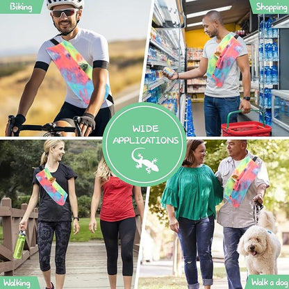 Bearded Dragon Leash and Harness Set, Adjustable Bearded Dragon Carrier Sling Leash and Carrier, Lizard Reptile Small Pet Training Leashes and Beardie Snuggle Sling Bag for Outdoor Travel (Rainbow)