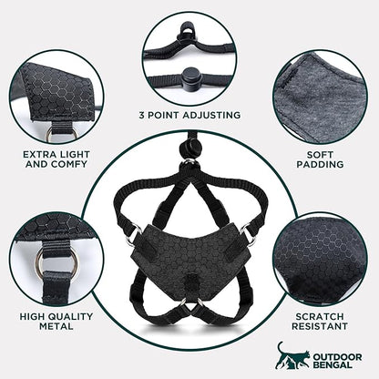 Houdini™ Escape Proof Cat Harness and Leash Set by OutdoorBengal – Orange, Large Cat Harness for Walking Big Cats