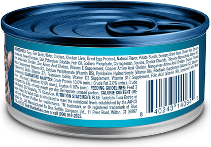 Blue Buffalo Tastefuls Flaked Wet Cat Food, Made with Natural Ingredients, Tuna, 3-oz Cans (24 Count)