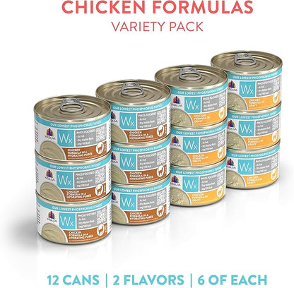 Weruva Wx Phos Focused, Chicken Formulas Variety Pack, 3oz Can (Pack of 12)