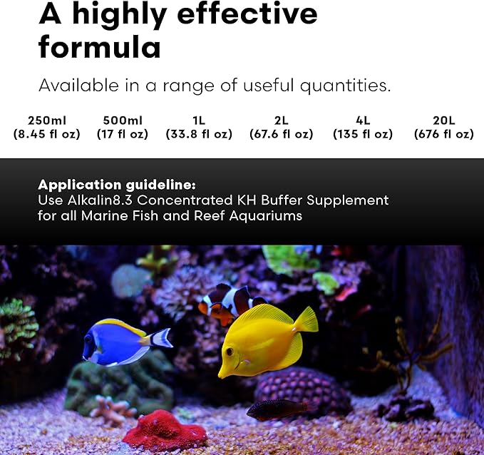 Brightwell Aquatics - Alkalin8.3 Concentrated KH Buffer Supplement - for All Marine Fish and Reef Aquaria - Aquarium Water Treatments, 8.45 fl oz