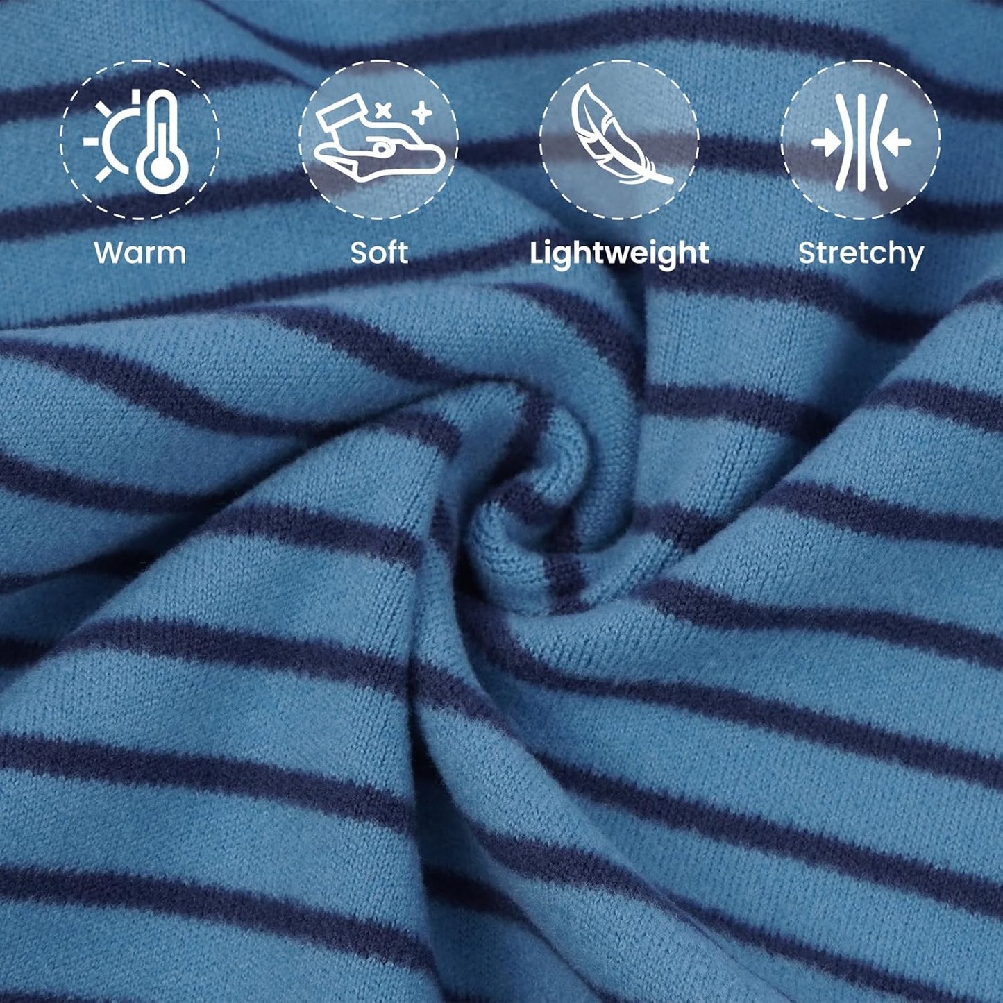 ROZKITCH Dog Sweaters for Large Dogs Winter Dog Pullover, Warm Sweatshirt with High Neck for French Bulldog Small Pets, Lightweight & Comfortable BlueStripe XL