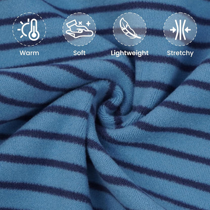 ROZKITCH Fleece Dog Pjs for Medium Dogs Boy, Cozy Stretchy Turtleneck Jumper for Winter Spring Autumn, Machine Washable Pet Clothes for Indoor & Outdoor BlueStripe L