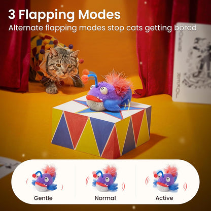 Potaroma Cat Toys Flapping Fish, Interactive Realistic Anglerfish Toy Stuffed with Catnip and Crinkle Paper Hangable Design for Bored Indoor Kittens 5.5 Inches