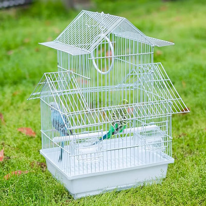 Small Bird Travel Cage - The Lightweight Small Birds Starter Kit with Birdcages and Accessories Great for Parakeets Lovebirds Parrotlets Finches Canaries