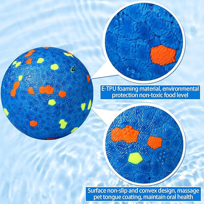 Lenwen 10 Pcs Dog Toy Ball for Aggressive Chewers Interactive Dog Ball for Boredom and Stimulating Bouncy Floating Rubber Toy for Large Medium Small Puppy(2.5 Inch,Glitter Color)