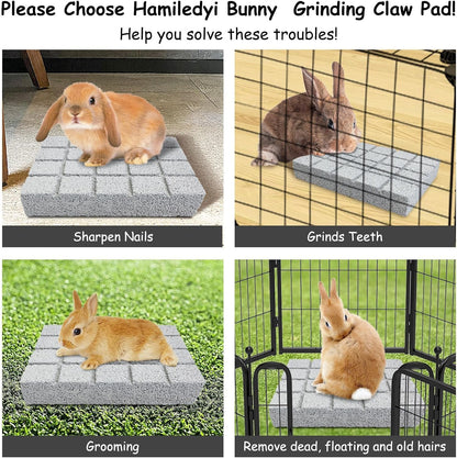 Hamiledyi 6PCS Rabbit Scratching Pads Bunny Lava Grinding Claw Pads Small Animal Foot Pads Hamster Scratch Board Chew Toys for Gerbil Chinchilla Hedgehog Guinea Pig Cage Accessories