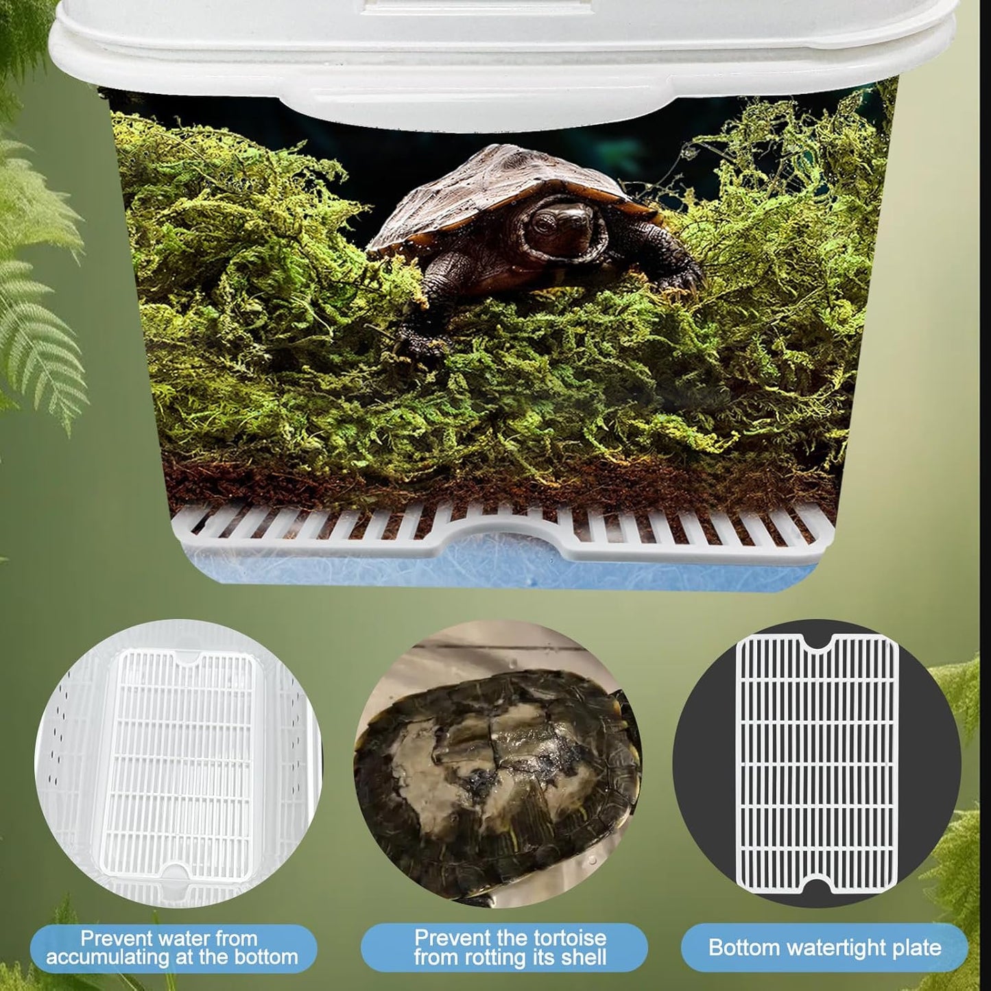 Winter Tortoise Habitat Kit,Turtle Tank Accessories,Turtle Tank Accessories,Snake Hide,Small Animals Hide with Hygrometer Thermometer,Apply to Frogs,Snakes,Lizards,Tortoise.
