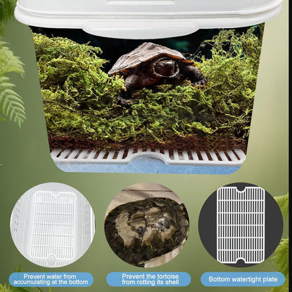 Winter Tortoise Habitat Kit,Turtle Tank Accessories,Turtle Tank Accessories,Snake Hide,Small Animals Hide with Hygrometer Thermometer,Apply to Frogs,Snakes,Lizards,Tortoise.