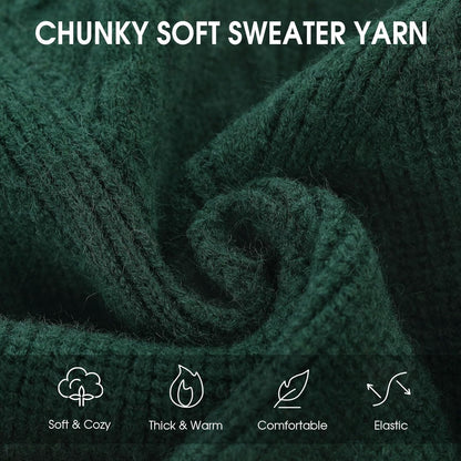 Queenmore XXL Dog Sweater, Dog Sweaters for Large Dogs Girl or Boy, Dog Christmas Sweaters XXL, Winter Big Dog Sweatshirt Knitwear, Pet Chunky Warm Coat for Small Medium Size Dogs, Green XXL