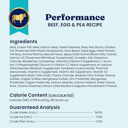 Solid Gold High Protein Dog Food Dry Dog Kibble - Premium Beef Protein & Digestive Probiotics for Energy, Muscle, Gut & Immune Support - Healthy Grain & Gluten Free Dogfood - Nutrientboost - 22 LB