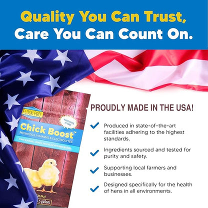 Equerry's Flock PRO Chick Boost Probiotic - Probiotics, Vitamins, Minerals and Electrolytes for Chickens | Chicken Vitamins and Supplements for All Poultry - 5lb