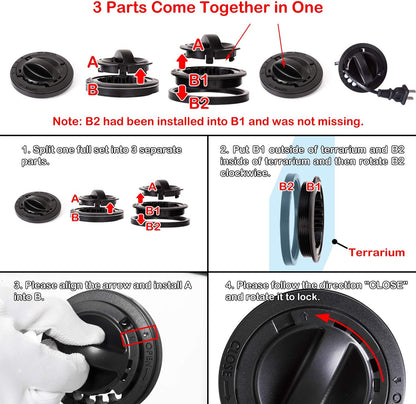 REPTI ZOO 67Gallon Reptile Large Terrarium Upgrade Glass Front Opening Tank Sliding Door with Screen Ventilation Reptile Terrarium About 48" x 18" x 18"(Knock-Down)