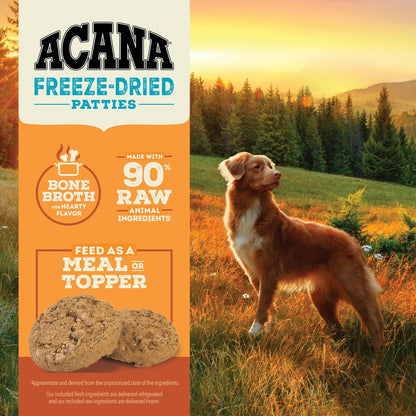 ACANA Grain-Free High Protein Freeze Dried Dog Food & Topper Free-Run Turkey Recipe Patties 14oz Bag