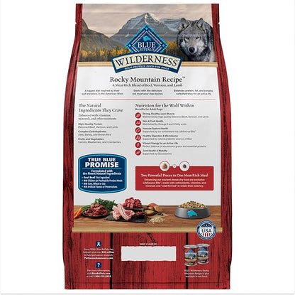 Blue Buffalo Wilderness Rocky Mountain Recipe High-Protein Adult Dry Dog Food Wholesome Red Meat, 4.5 lb Bag