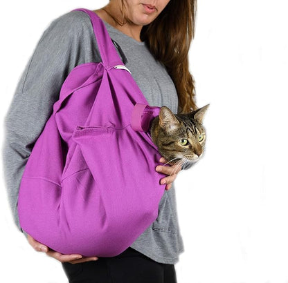 Cat-in-the-Bag Cozy Comfort Carrier - Extra Small Lavender Pet Carrier and Cat Carrier Soft for Grooming, Vet Visits, Medication Administration, Dental Care, and Nail Trimming