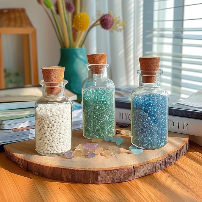 T4U Fish Tank Gravel 2 LB, Tumbled Small Rocks for Aquarium, Glass Beads for Vases, Succulent Rocks for Plants, Aquarium Gravel Decorative Pebbles for Terrarium Crafts Vase Filler, Blue