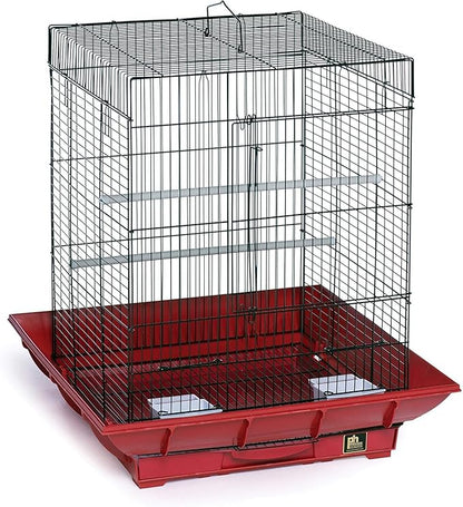 Mountain Majesty Clean Life Bird Cage with Spacious Interior, Durable Build, Easy-to-Clean Features, and Secure Design for Birds' Comfort Red