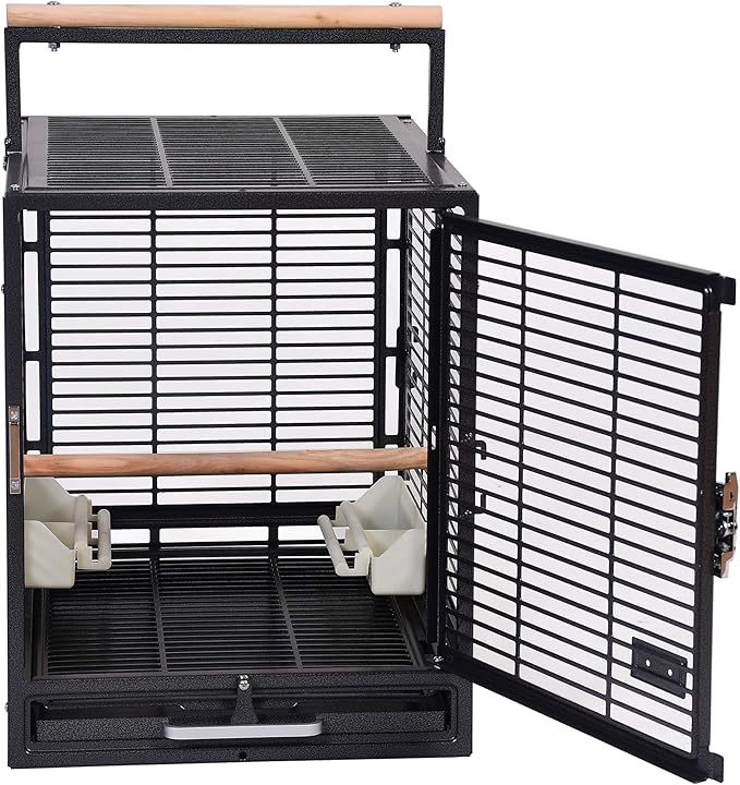 ZooPro Pet Travel Cage - Durable Metal Small Pet Carrier - for Sugar Gliders, Hedgehogs, Squirrels, Guinea Pigs, Hamsters, Rats, Parrots, Finches, Parakeets, & Other Small Mammals and Birds