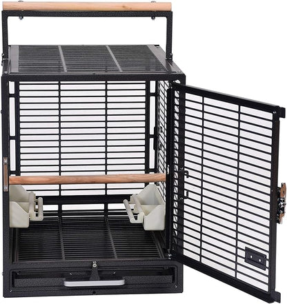 ZooPro Pet Travel Cage - Durable Metal Small Pet Carrier - for Sugar Gliders, Hedgehogs, Squirrels, Guinea Pigs, Hamsters, Rats, Parrots, Finches, Parakeets, & Other Small Mammals and Birds