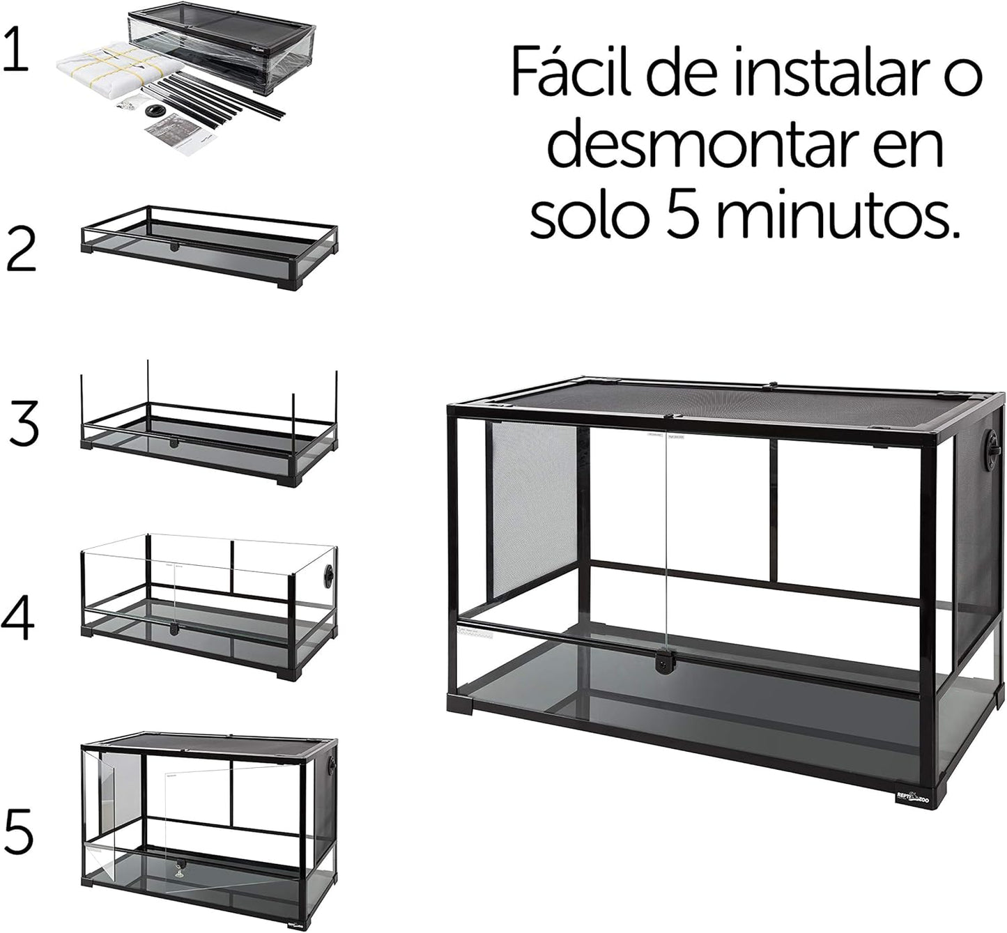 REPTI Zoo 67 Gallon Reptile Glass Terrarium, Double Hinge Door Reptile Tank, Side/TOP Screens Ventilation Reptile Terrarium Reptile Enclosure, 36" x 18" x 24" Gecko Tank (Knock-Down) (RK0120N)